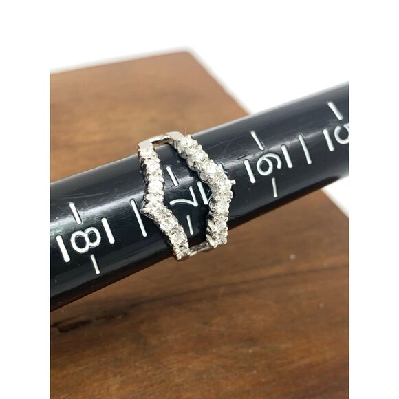 Engagement Ring Guard 14k White Gold Diamond Wedding Band Estate Jewelry Size 7 - Picture 10 of 14